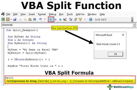 Description of Split Text In VBA