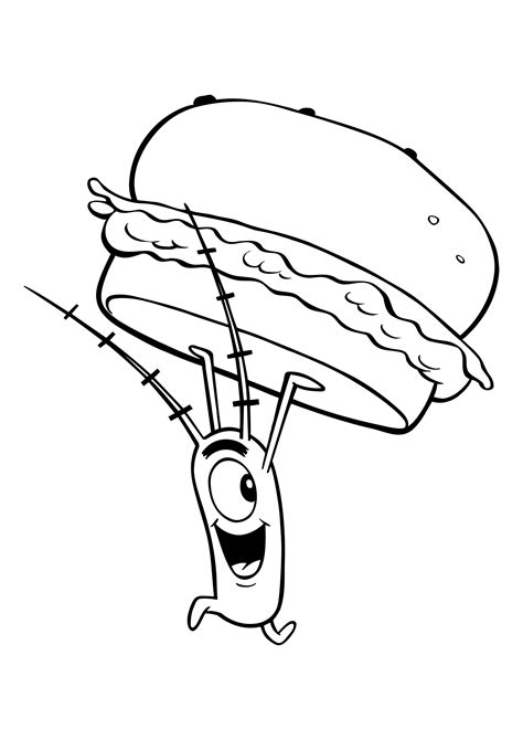 Spongebob plankton coloring pages