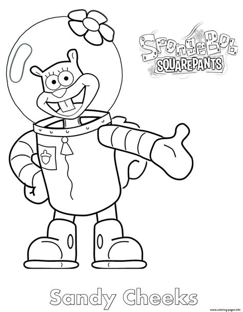 Spongebob sandy cheeks coloring pages