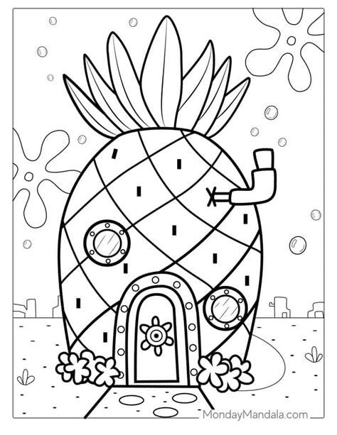 Spongebob's Pineapple House Coloring Printables