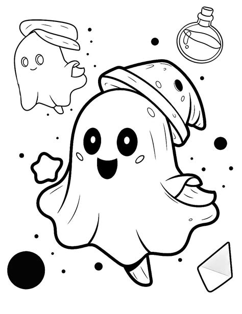 Spooky Ghost Coloring Page