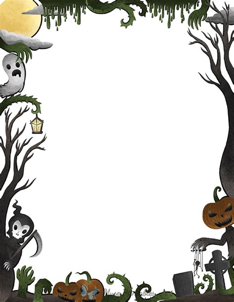 Spooky Halloween border designs