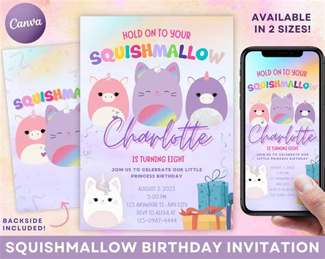 Squishmallow Birthday Invitation Templates Gallery 6