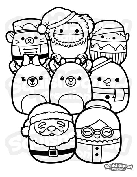 Free printable Squishmallow coloring page