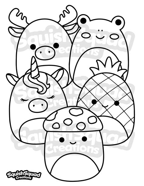 Squishmallow coloring page for adults