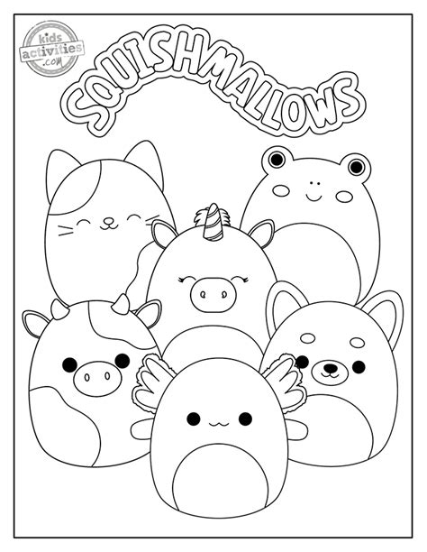 Squishmallow coloring page for kids and adults