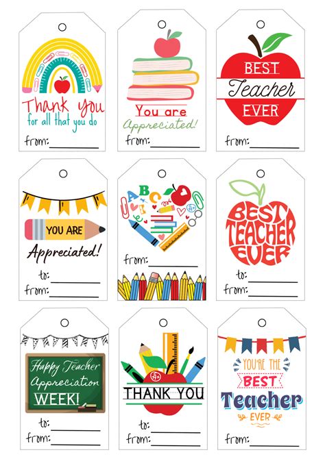 Staff Appreciation Tags Template