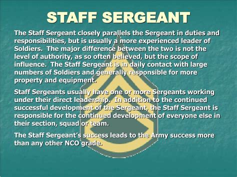 Staff Sergeant Responsibilities Image 2