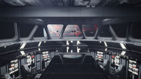 A view of the Imperial Star Destroyer's cockpit, with pilots and navigators at work