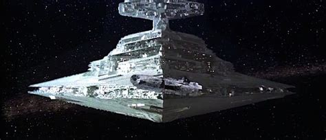 A view of the Imperial Star Destroyer's defenses, with point-defense laser cannons visible