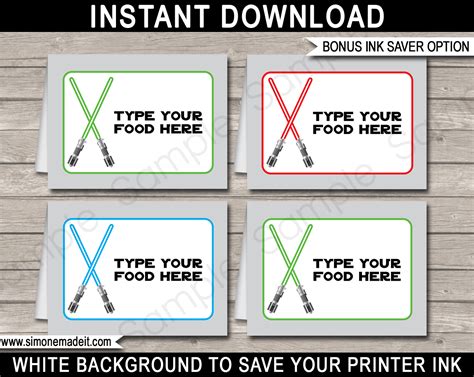 Star Wars Food Labels Templates Gallery Image 1