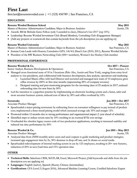 Student ATS Resume Template