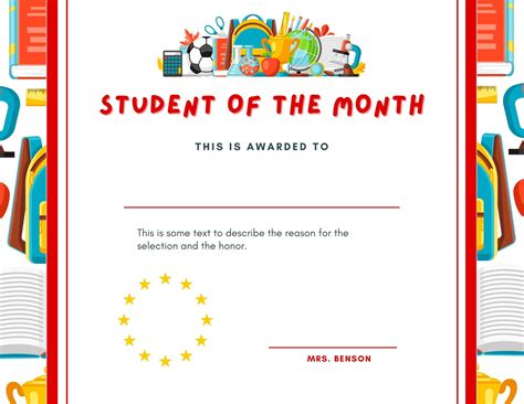 Student of the Month Certificate Template 9