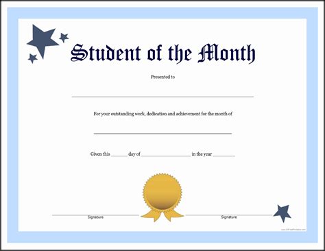 Student of the Month Certificate Templates