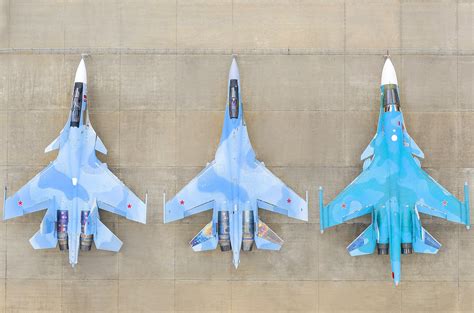 Su-34 and Su-35 in flight