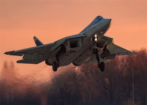 Sukhoi Su-57 taking off