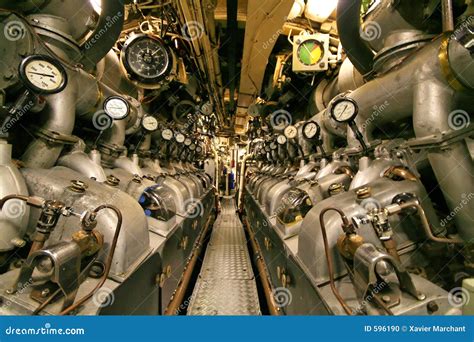 Submarine Captain Inspecting Engine Room