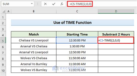 Subtract Hours From Time In Excel Formula