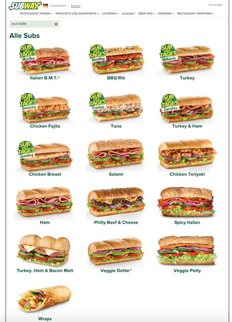 Subway Food Stamps Menu 5