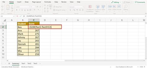 Sum Across Sheets in Excel Image 6