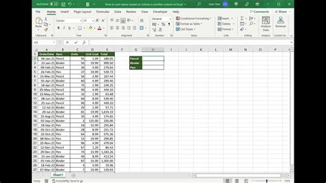 Sum values from different sheets in Excel