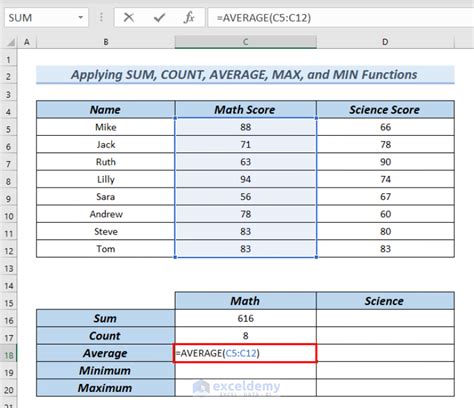 Summary Statistics in Excel