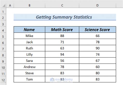 Summary Statistics in Excel Best Practices