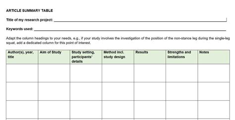 Summary Table Example 8