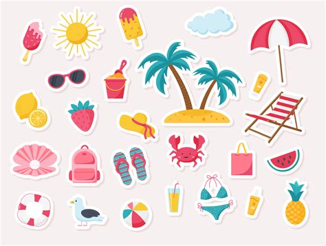 Summer Themed Stickers