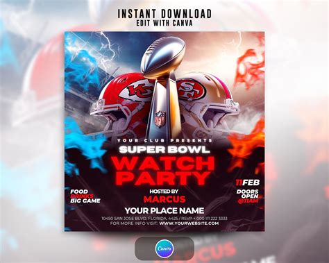 Super Bowl Party Flyer Template