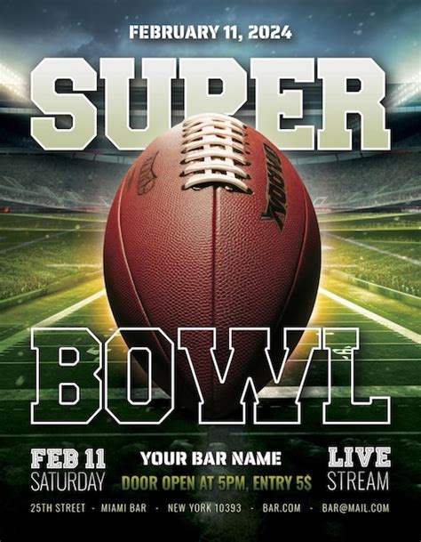 Super Bowl Party Flyer Template PSD