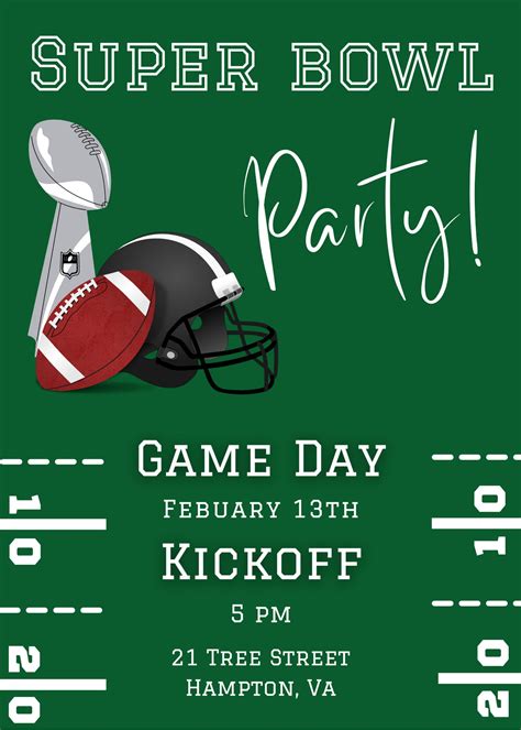 Super Bowl Party Invitation Template 1