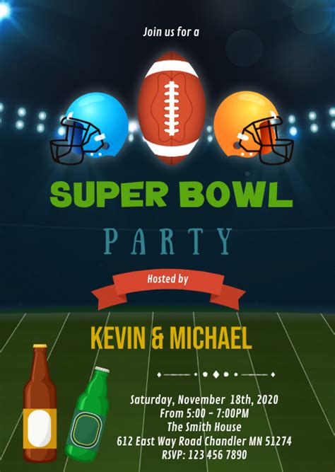 Super Bowl Party Invitation Template 3