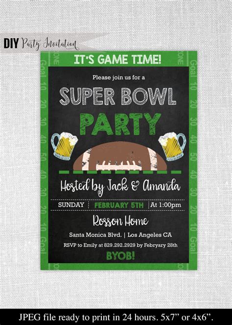 Super Bowl Party Invitation Template 8