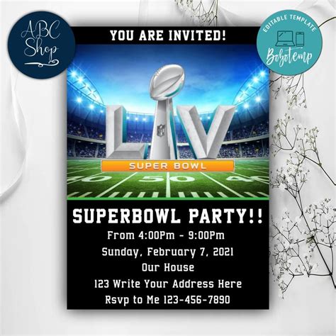 Super Bowl Party Invitation Templates