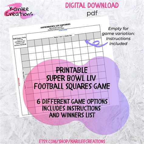 Super Bowl Squares Variations