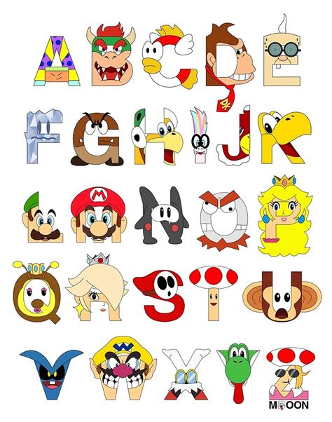 Super Mario Alphabet Letter Worksheets