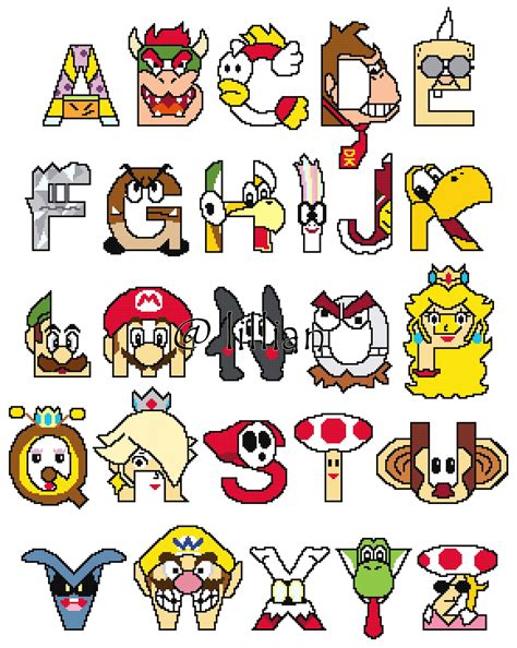 Free Super Mario Alphabet Letters to Print