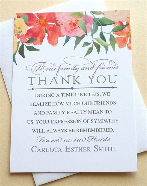 Sympathy Thank You Card Examples