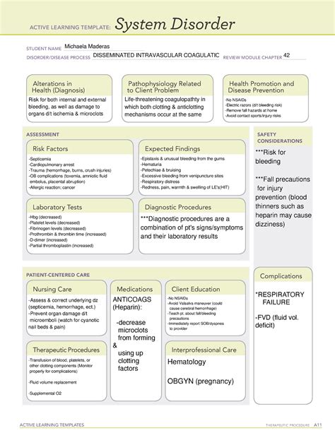 Components of the System Disorder ATI Template