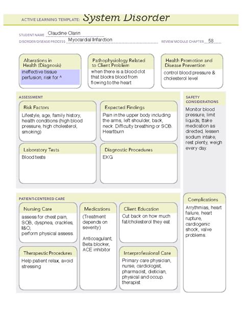 Example of the System Disorder ATI Template