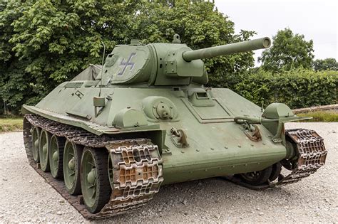 A T-34 tank in action during World War II