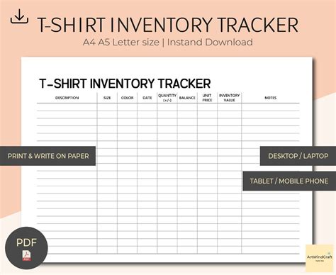 T-Shirt Inventory Template Excel Template