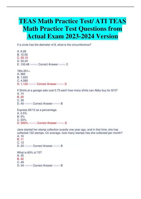 TEAS practice questions image