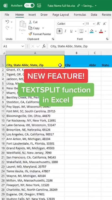 TEXTSPLIT Function in Excel