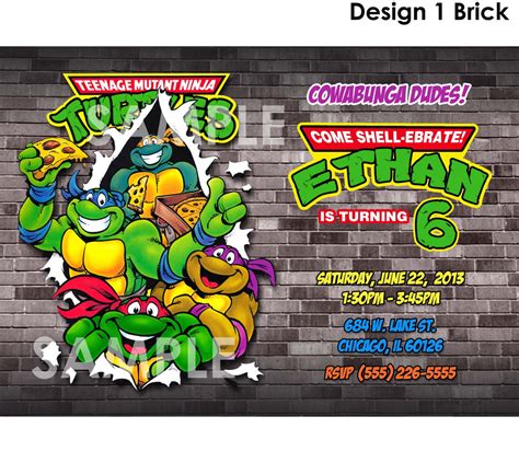 TMNT Invitation Templates