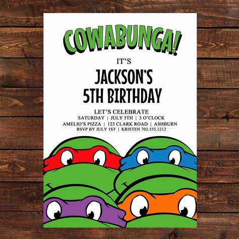 TMNT Invitation Template Gallery Image 6