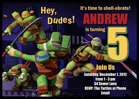 TMNT Invitation Template Gallery Image 9