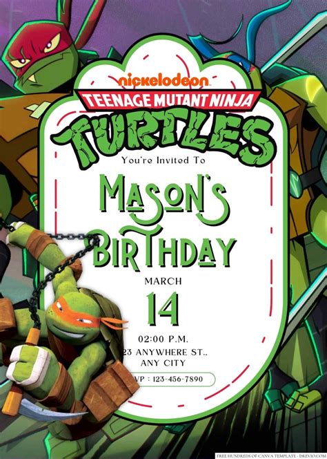 TMNT Party Invitation Templates