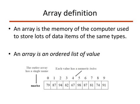 Table Array Definition